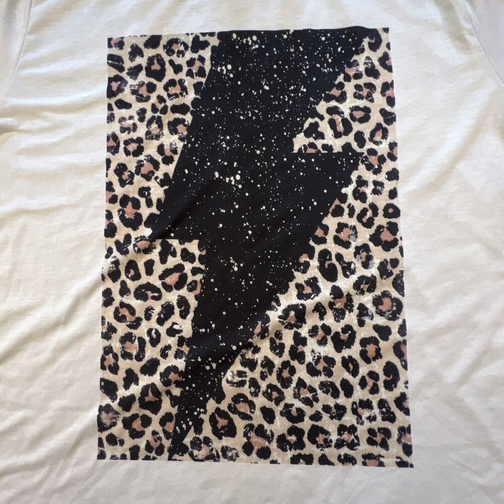 SHEIN T Shirt Womens 4XL Leopard Lightning Bolt Minimalist Edge Retro 90s Punk - Picture 3 of 10
